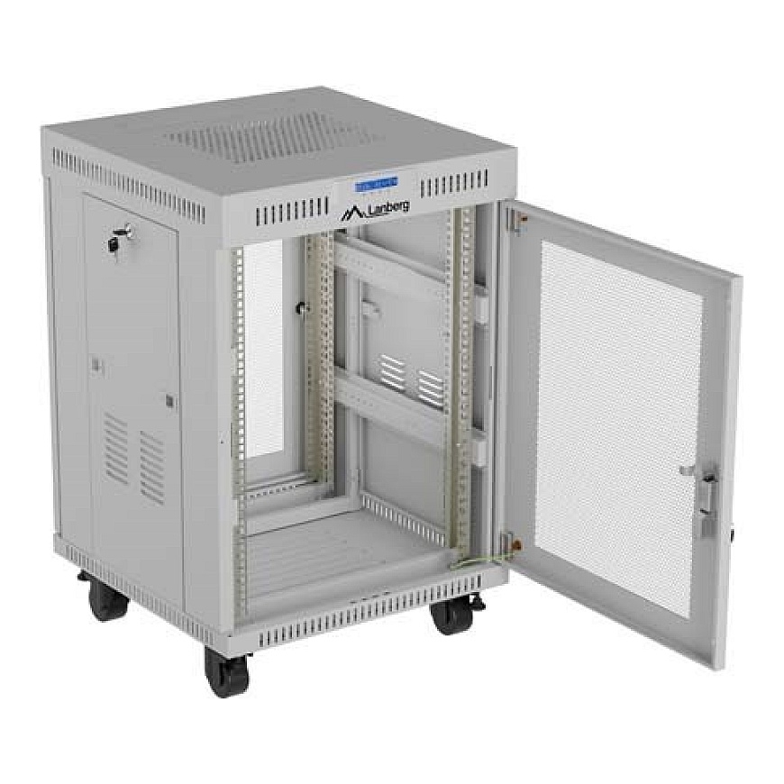 19" 15U 600 × 800 PILKA FLOOR-STANDING RACK CABINET SU PERFORUOTOM DURIMIS IR LCD, LANBERG (PLOKŠTĪJE PAKUOTĖ) – 5