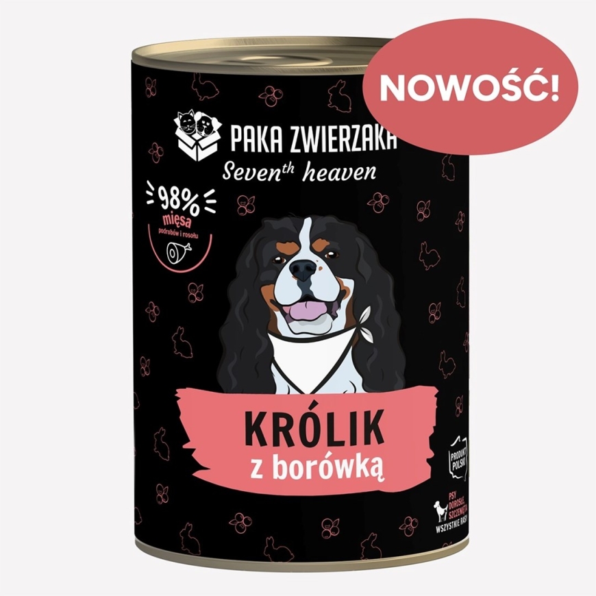 PAKA ZWIERZAKA Seventh Heaven Rabbit with blueberries Mono - wet dog food - 400g – 3