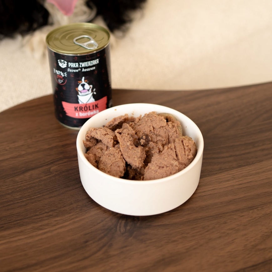 PAKA ZWIERZAKA Seventh Heaven Rabbit with blueberries Mono - wet dog food - 400g – 4