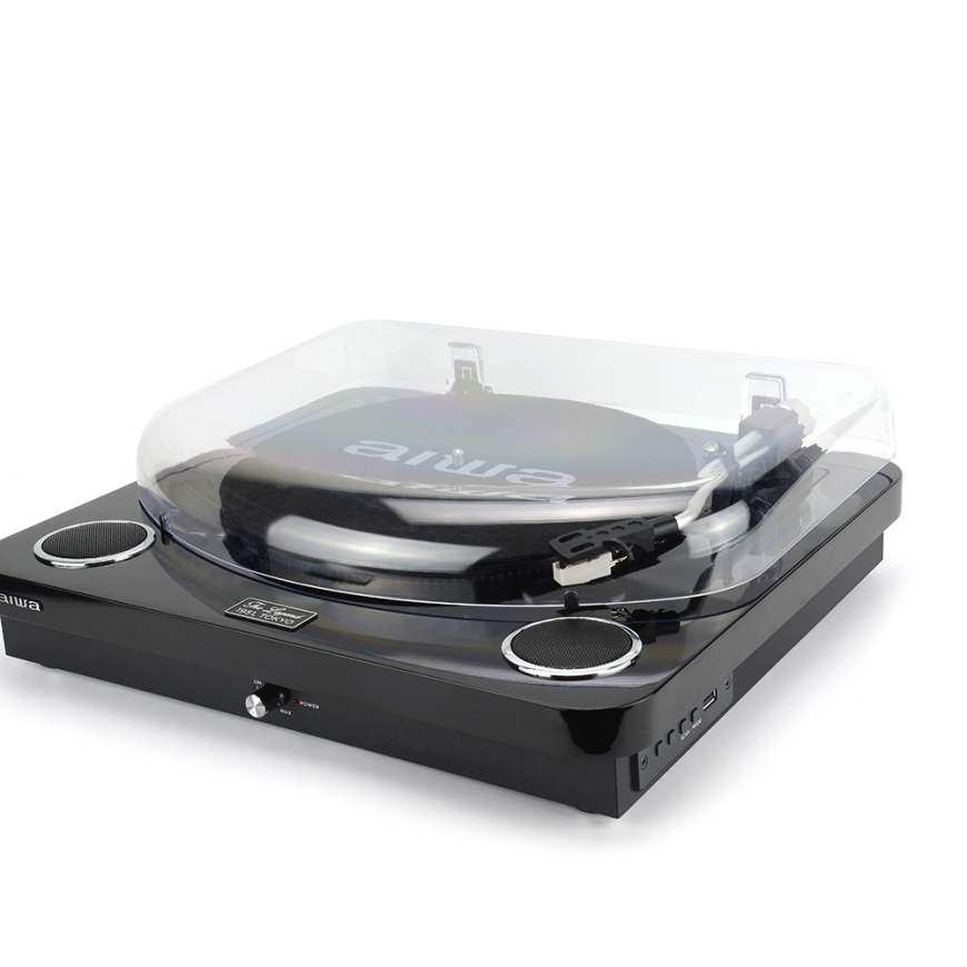 Aiwa LPS-25BK vinyl player with built-in speakers, black – 4