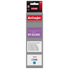 Activejet AB-D100C tintes kārtridžs Brother printeriem, aizvietotājs Brother BT-D100C Supreme 50 ml cian.