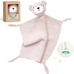 Momcozy kokvilnas lācis mazuļiem, rozā
