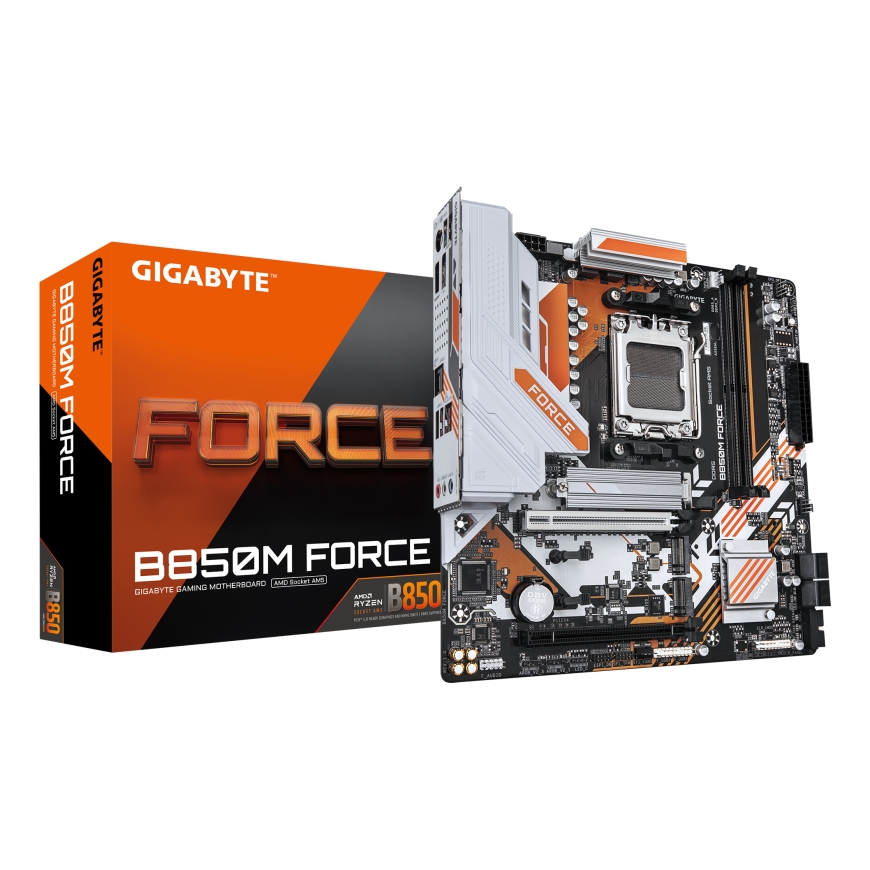GIGABYTE B850M FORCE pagrindinė plokštė AMD B850 AM5 lizdas „micro ATX“