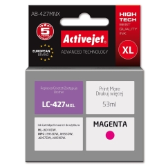 Activejet AB-427MNX Brother-tulostimen mustekasetti, korvike Brother LC-427MXL Supreme 53 ml magentalle.