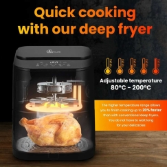 Extralink HOME AIR FRYER 5.2L EU SJ-520 обжарочный аппарат Одиночный 5,2 L Аэрофритюрница с горячим воздухом Черный