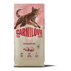 CARNILOVE True Fresh Turcija Sterilizēti - sausā kaķu barība - 400g
