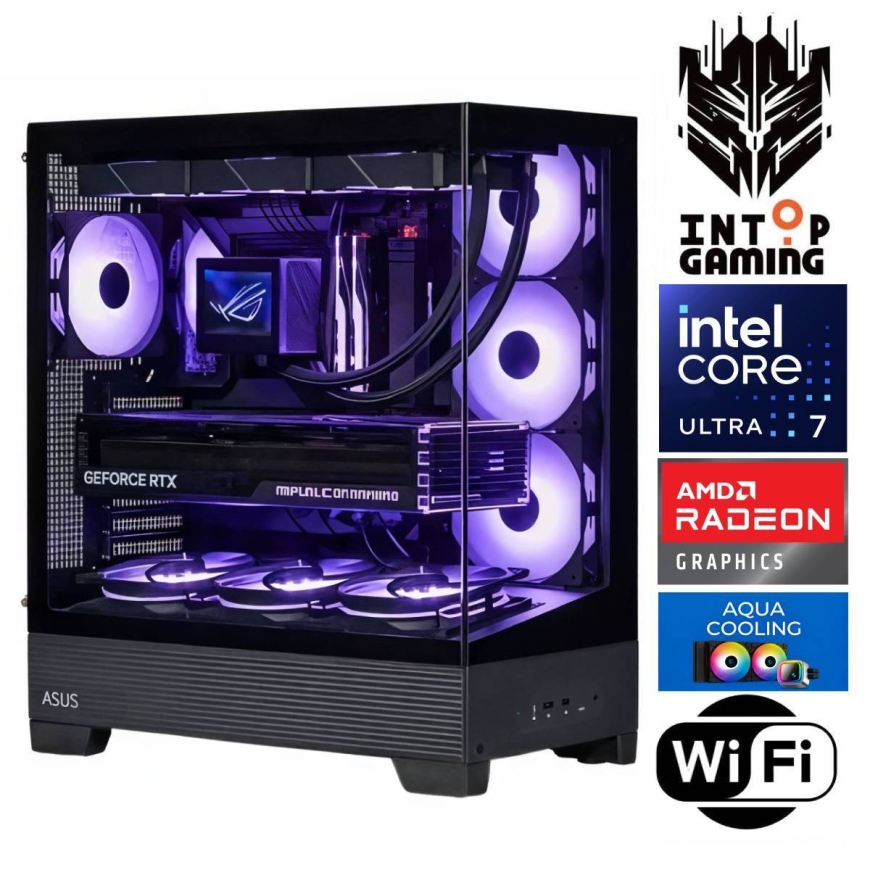 INTOP AQUA Ultra 7 270K Plus 32GB DDR5 1TB SSD M.2 NVME RX9060XT 16GB WiFi no-OS