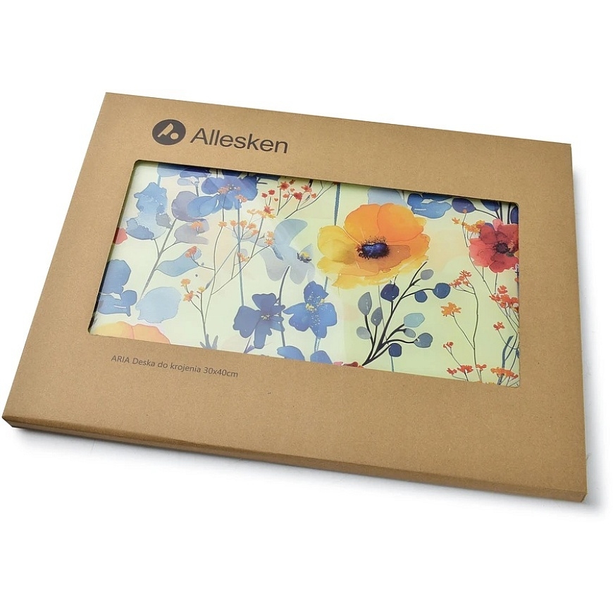 Allesken Aria lasinen leikkuulauta 40x30cm kukat – 2