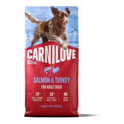 CARNILOVE Aktiivne Lõhe ja Kalkun - kuiv koeratoit - 12kg