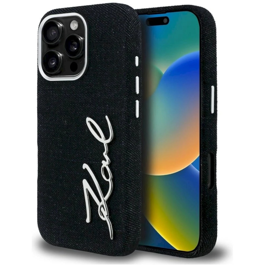 Karl Lagerfeld FW Jeans Signature Logo iPhone 16 Pro Max - Musta – 2