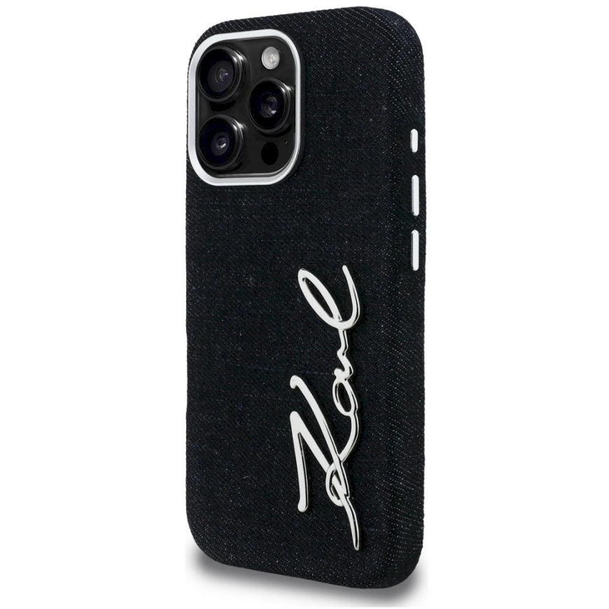 Karl Lagerfeld FW Jeans Signature Logo iPhone 16 Pro Max - Musta – 3