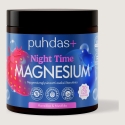 Puhdas+ Night Time Magnesium, Mansikka-Mustikka, 80 g Puhdas+ Night Time Magnesium, Mansikka-Mustikka, 80 g