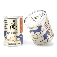 BEMO Laughing Horse with Flaxseed Mono - wet dog food - 400g