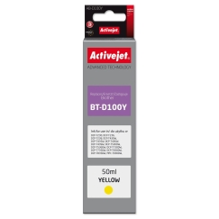 Activejet AB-D100Y tintes kārtridžs Brother printeriem, nomaiņa Brother BT-D100Y Supreme 50 ml dzeltenai krāsai