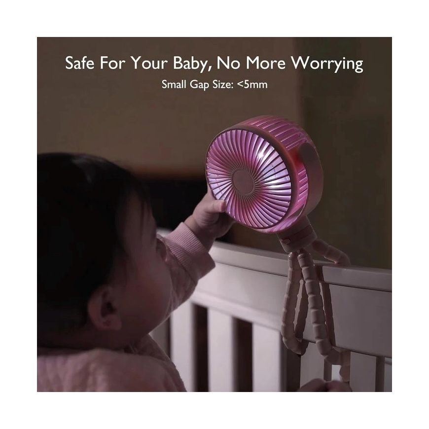 Momcozy portatīvais ratu ventilators, roze. – 3