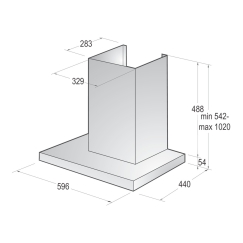 Gorenje WHT66236B Настенный монтаж Черный 469 m³/h