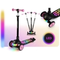 Laste Ricokids Glowi kolme ratta balansseerisuga LED-iga, must ja roosa värv Laste Ricokids Glowi kolme ratta balansseerisuga LED-iga, must ja roosa värv