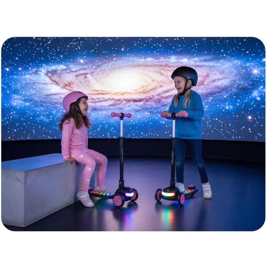 Laste Ricokids Glowi kolme ratta balansseerisuga LED-iga, must ja roosa värv – 4