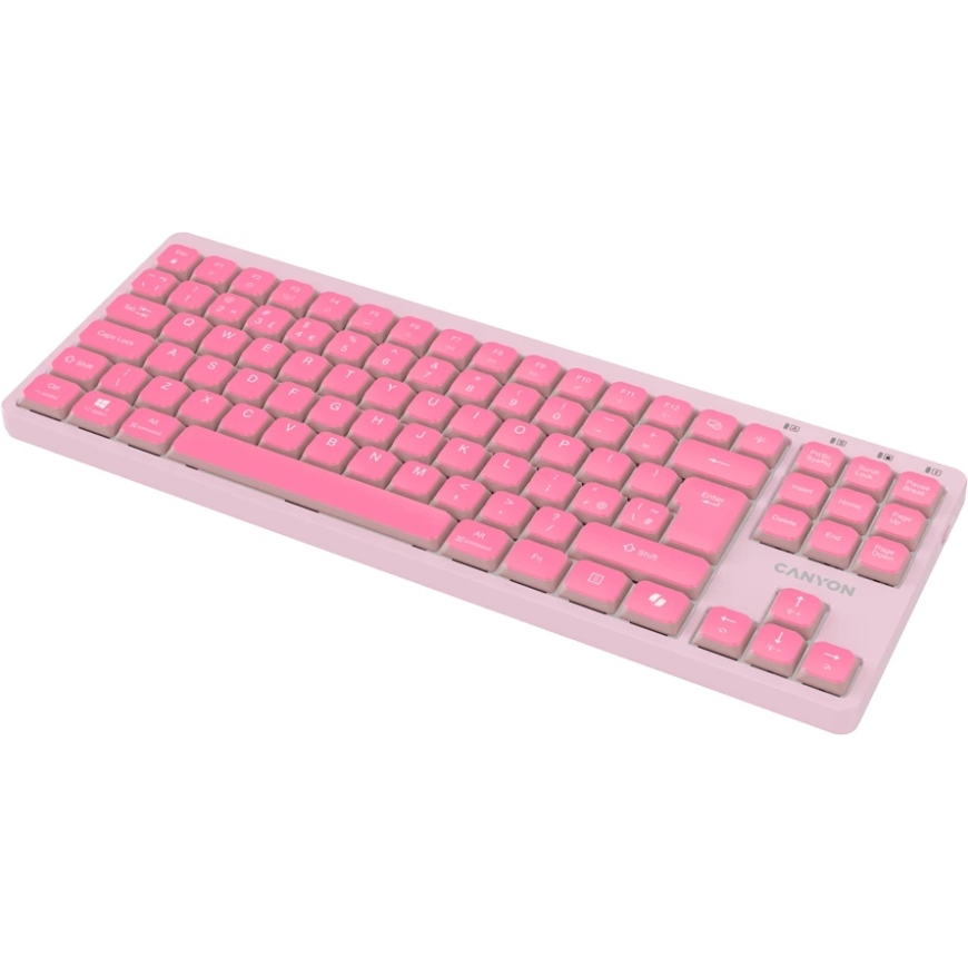 CANYON OnType 10 Low Profile Wired Keyboard, Pink – 3
