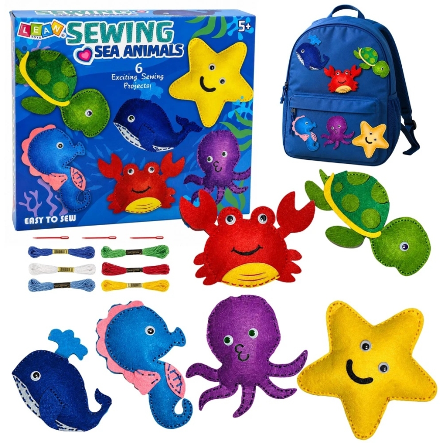 Lean Toys Mereloomise ja õmblemise komplekt lastele, 6 tk