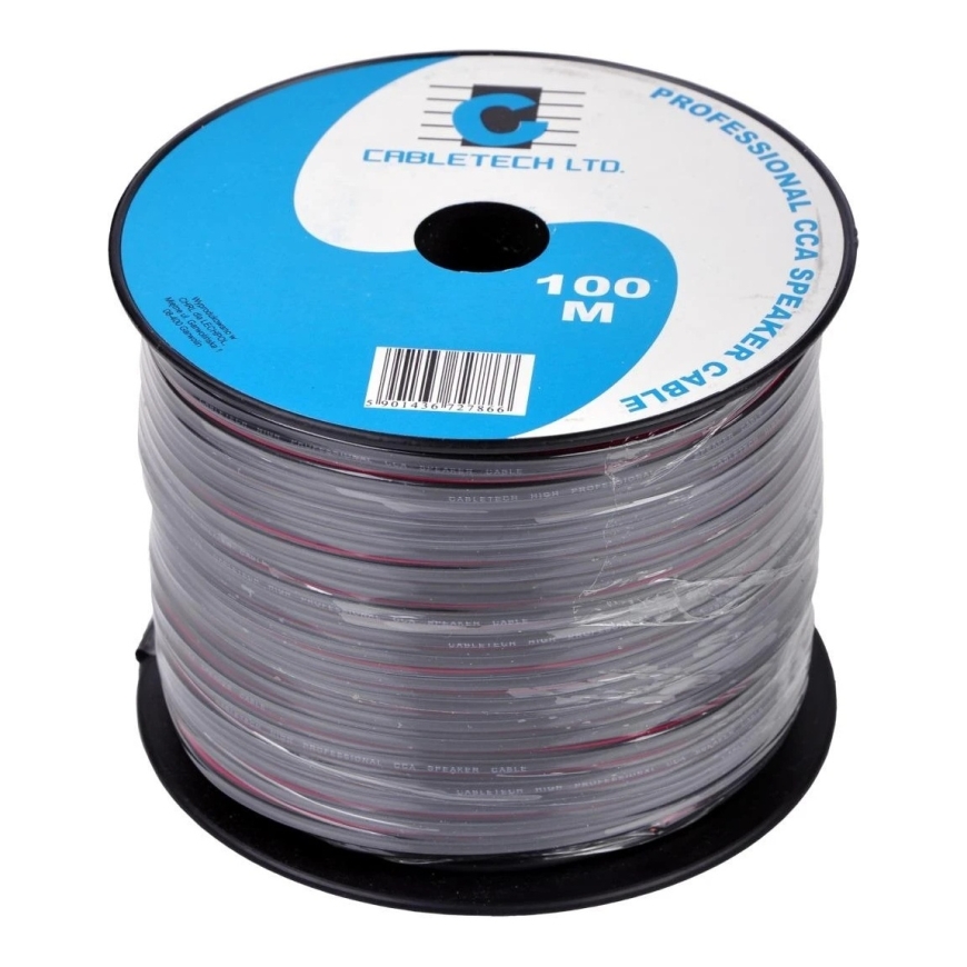 Cabletech Laidas kolonėlėms 2x0.16mm² juodas/raudonas, laidininkas CCA (variuotas aliuminis)