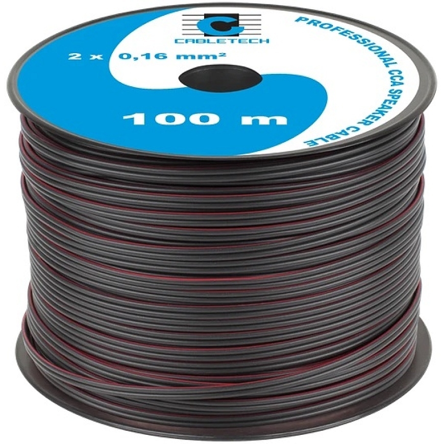 Cabletech Кабель для колонок 2x0.16mm² черный/красный, проводник CCA (медный с алюминием) – 3