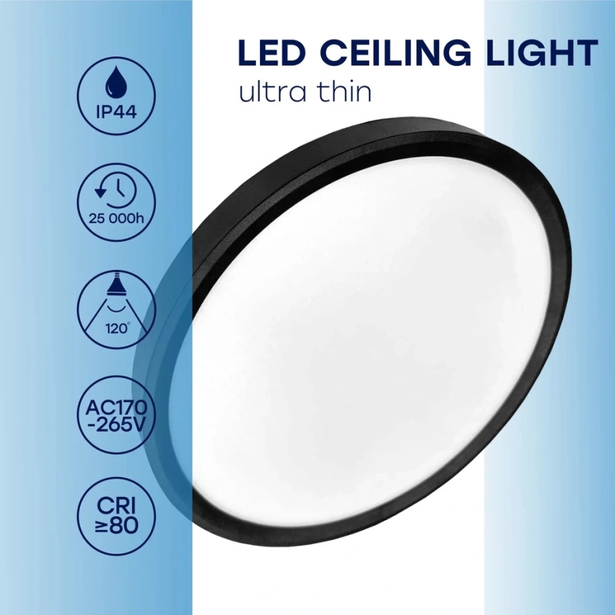 Visional LED Waterproof luminaire 32W, 3CCT, 3840Lm, IP44, Ø 400 x 25 mm – 2