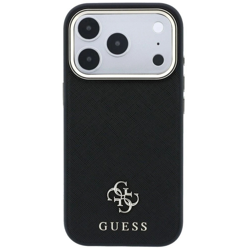 Чехол Guess Saffiano Small 4G & Classic Logo MagSafe для iPhone 17 Pro Max / 18 Pro Max – Черный – 5