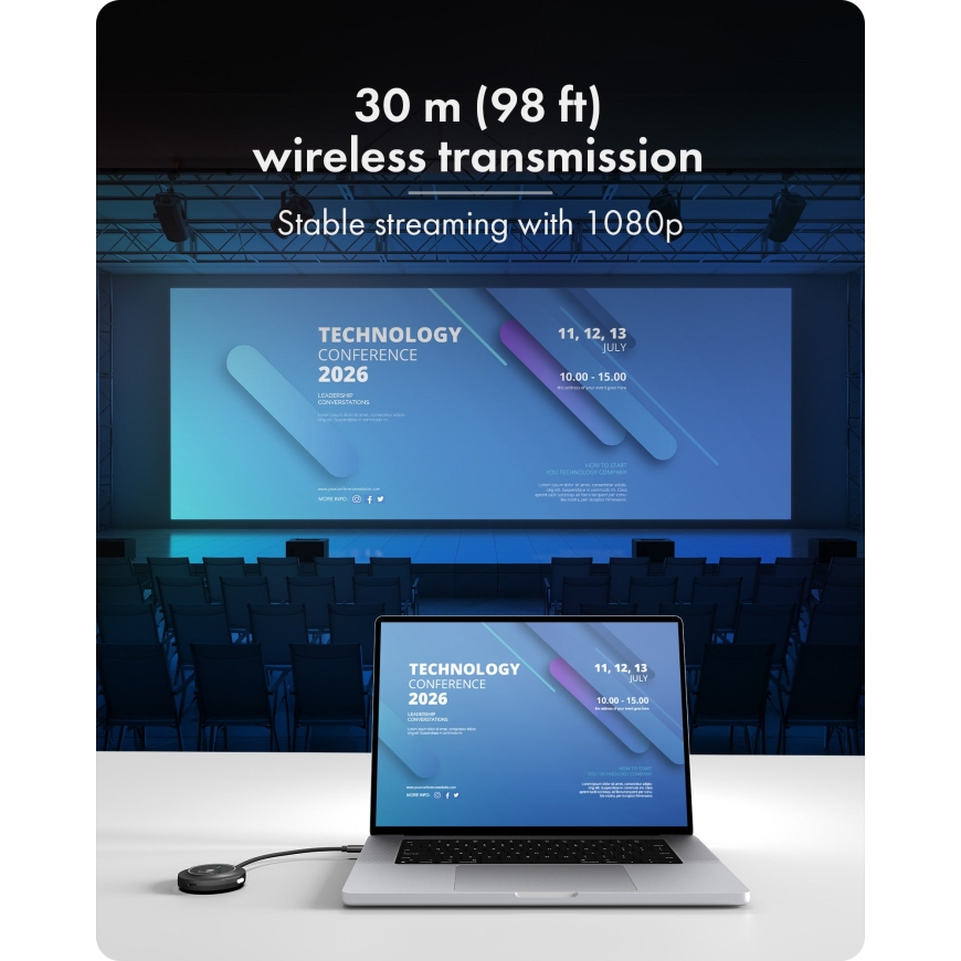 ICY BOX IB-WL101 беспроводная система презентаций HDMI / USB Type-C Вставляемое в порт устройство – 4