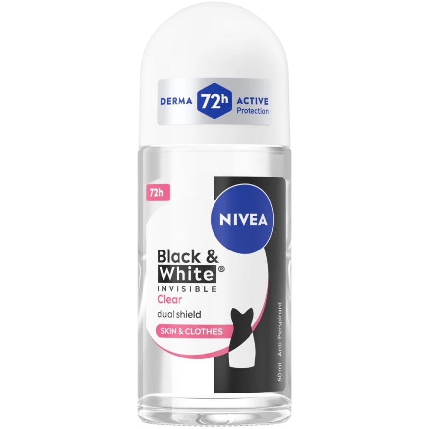 Nivea Black & White Invisible Clear Roll-On Antiperspirant 50ml – 2