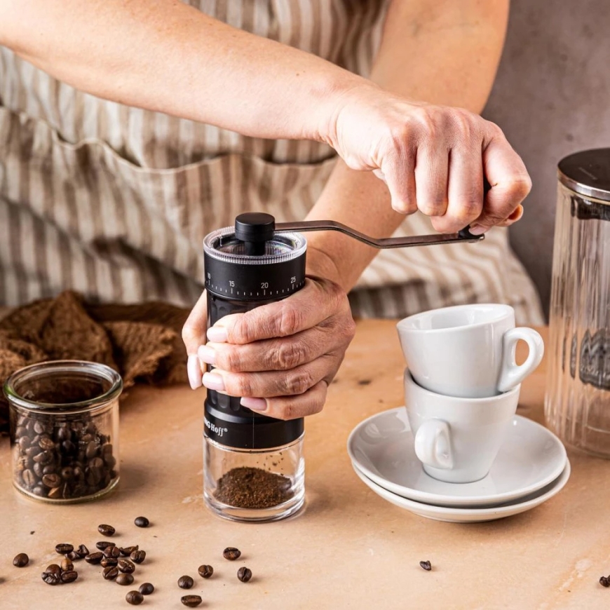 Hand-held Coffee Grinder, adjustable size, with brush, Kinghoff – 3