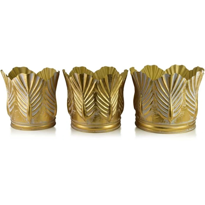 Mondex Since 1986 MARINA 3 dekoratiivse katte komplekt, kuldne värv, 51x51x40/46x46x39/38x38x40cm