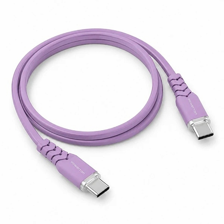 Powerton ENERGY PASTEL EDITION Kabelis USB-C, 60W, 1m, silikonowy, violetinė