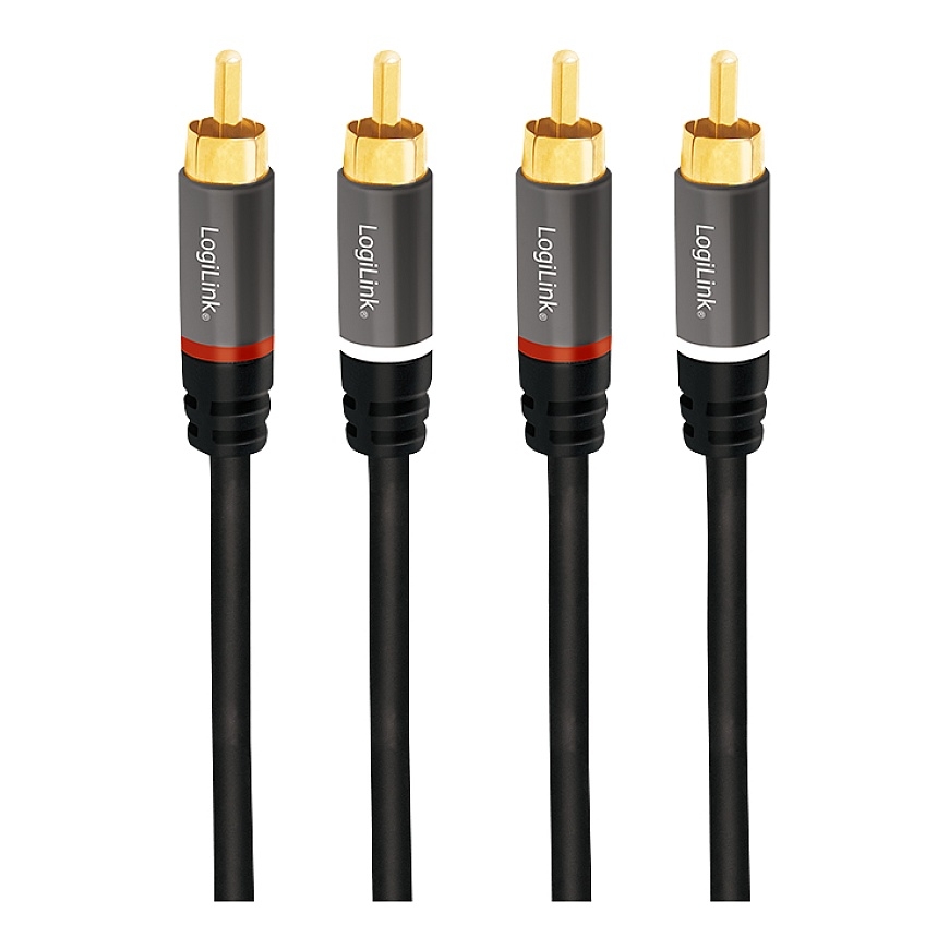 LogiLink CA1207 audio kabelis 5 m 2 x RCA Melns – 2