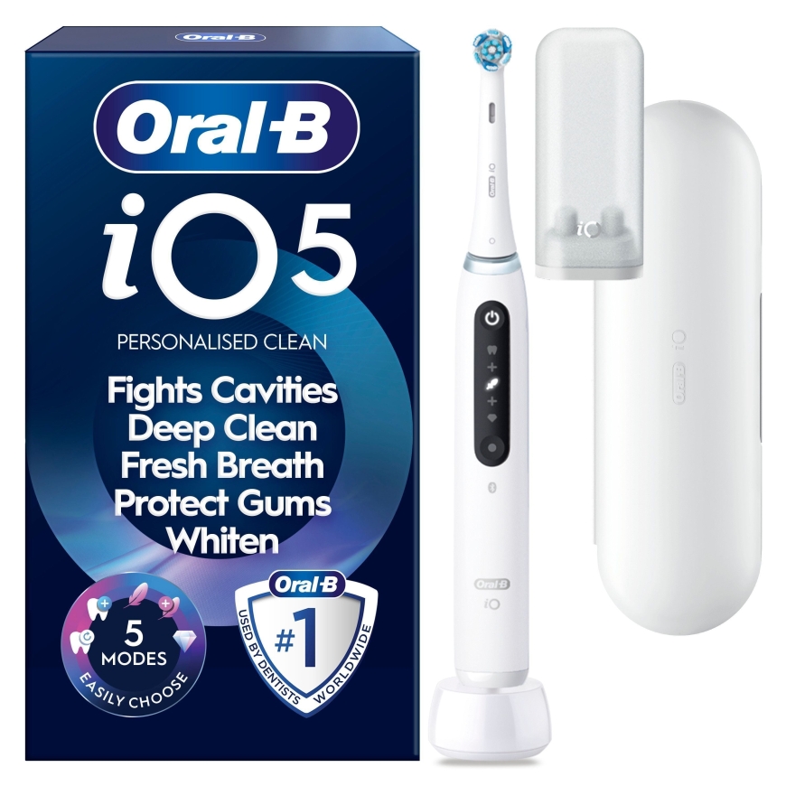 Oral-B iO5 elektriline hambahari, valge + reisikott
