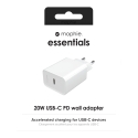 mophie essentials 20W USB-C PD wall adapter Universalus Balta AC Spartusis įkrovimas Vidaus mophie essentials 20W USB-C PD wall adapter Universalus Balta AC Spartusis įkrovimas Vidaus