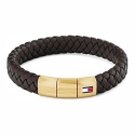 Tommy Hilfiger Ruskea Nahkaranneke Kullatulla Soljella 2790671