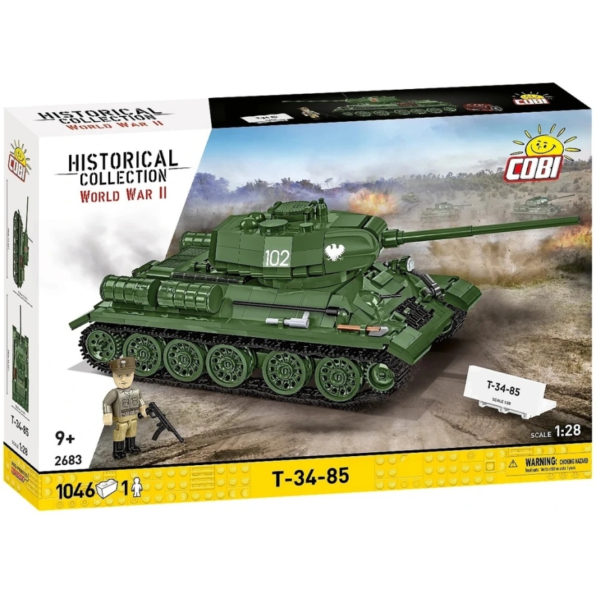 Cobi Konstruktoriaus kaladėlės T-34-85 1046 kaladėlės