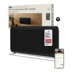 Näkymätön älykäs WiFi-paneelilämmitin Gen. 4, 1500 W, huoneille 18-22 m², Musta
