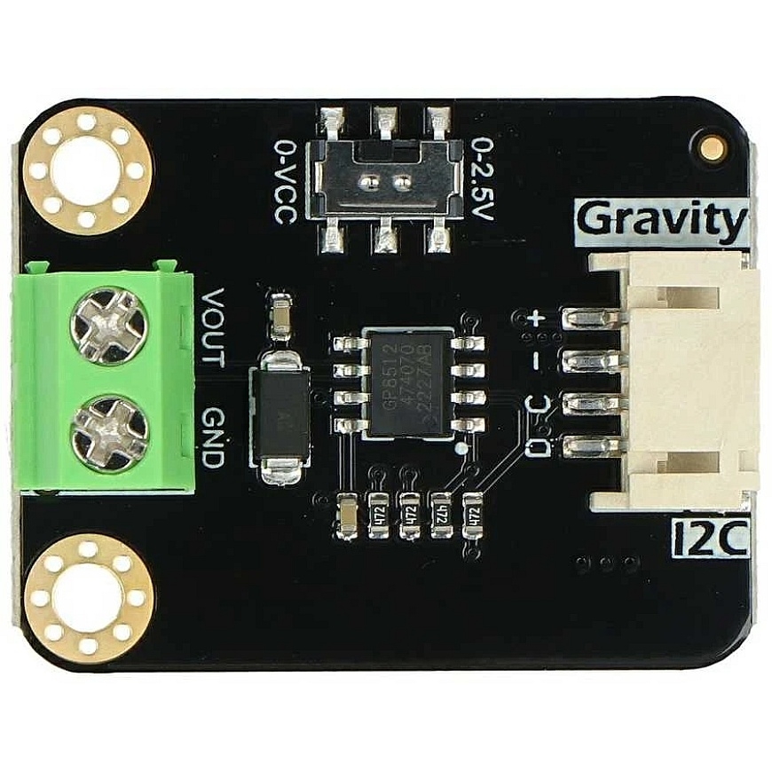Dfrobot Gravity – 1 kanāla DAC GP8512 0-2.5/VCC V – I2C DAC – DFR1035 – 2