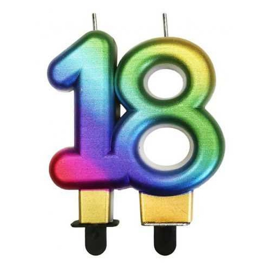 GoDan GoDan Galaxies 18th birthday candle - 7.5 cm - 1 pc universal.