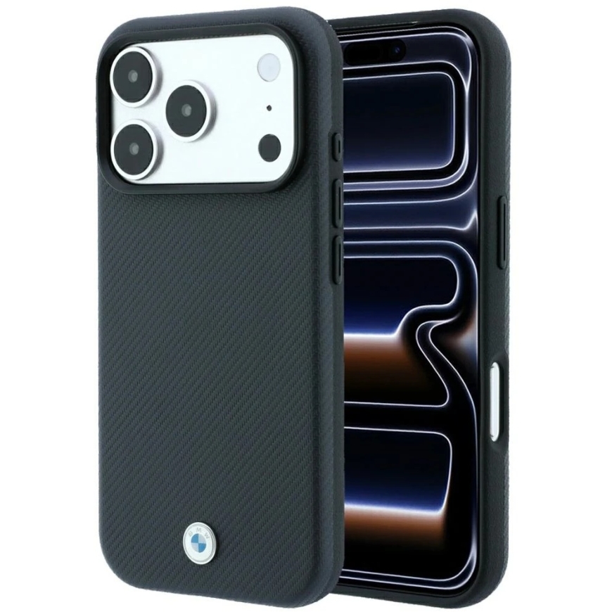 BMW Sign Kevlar Metal Logo MagSafe mac iPhone 18 Pro Max / 17 Pro Max - Tumši pelēks