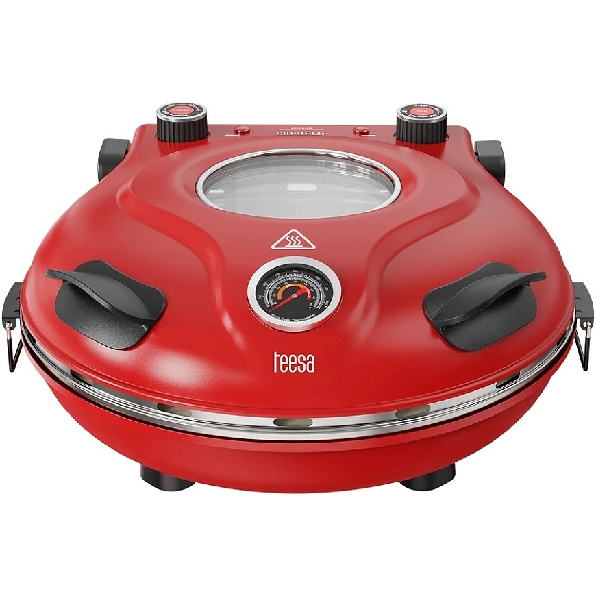 TEESA SUPREME MAX picos krosnelė 1800 W, 400 laipsnių, du kaitinimo elementai, langelis, raudona, 35 cm – 5