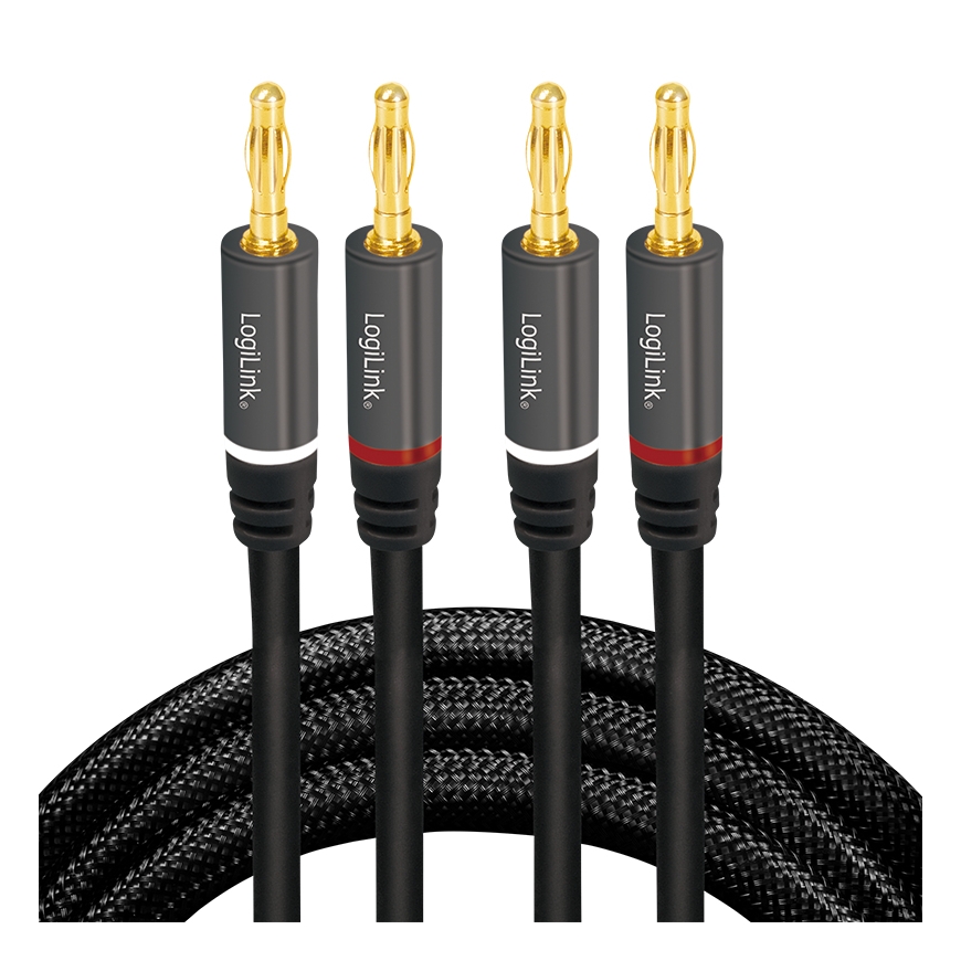 LogiLink CA1211 audio cable 5 m 2 x Banana Black – 2