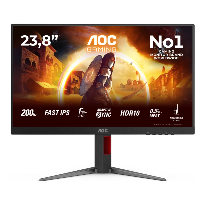 AOC G4 24G4HA PC lamekuvar 60,5 cm (23.8") 1920 x 1080 pikslit Full HD LED Must, Punane