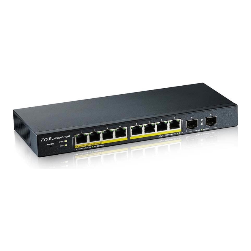 Zyxel GS1900-10HP Управляемый L2 Gigabit Ethernet (10/100/1000) Питание по Ethernet (PoE) Черный – 2