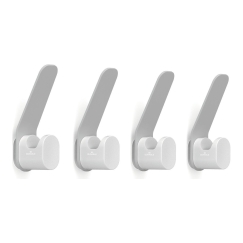 DURASTORE Clothing Hook Set, 4 Hooks, Grey