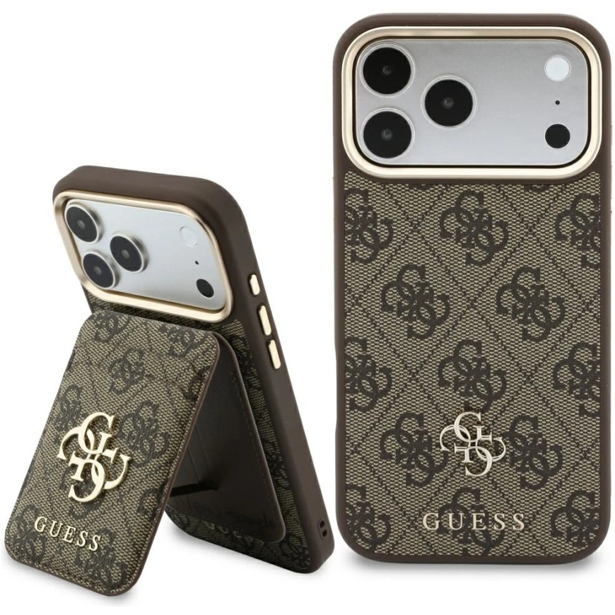 Guess 4G Case with Wallet Magsafe for iPhone 18 Pro Max / 17 Pro Max, brown