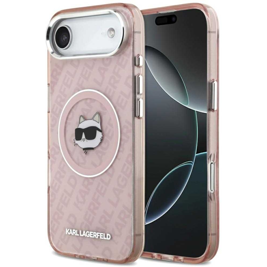 Karl Lagerfeld IML Choupette päälogo MagSafe-kuori iPhone Airille - Vaaleanpunainen
