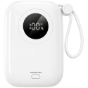 "Powerton ENERGY Valkoinen EDITION" ulkoinen akku 10000mAh, 2x USB-C, 22,5W, sisäänrakennetut kaapelit, valkoinen "Powerton ENERGY Valkoinen EDITION" ulkoinen akku 10000mAh, 2x USB-C, 22,5W, sisäänrakennetut kaapelit, valkoinen
